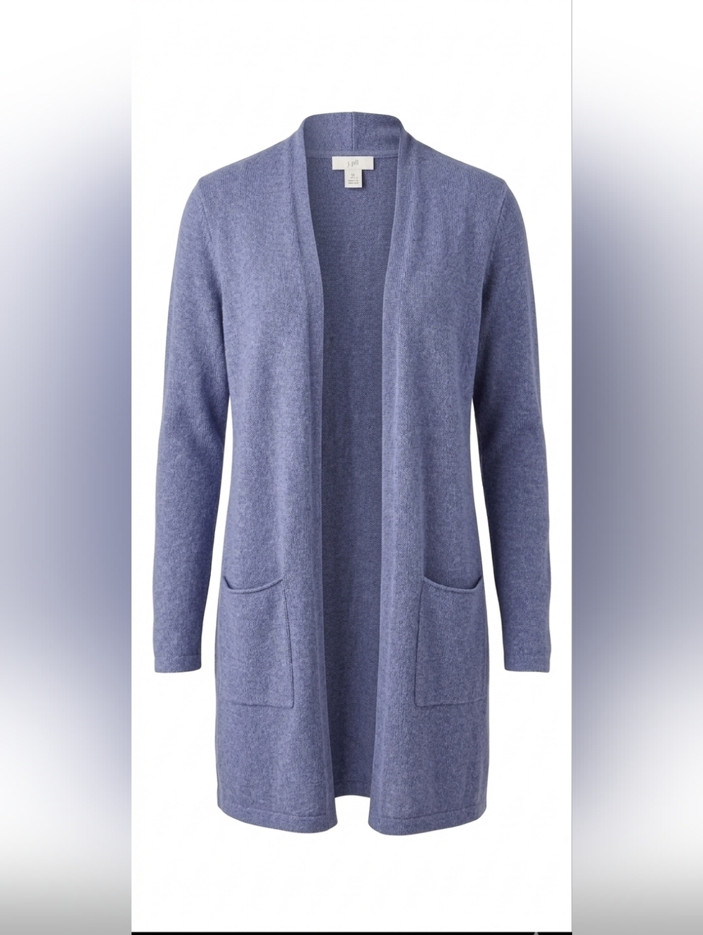 J.Jill Blue Long Open Front Cardigan Sweater Women’s Medium Soft Cotton Layer